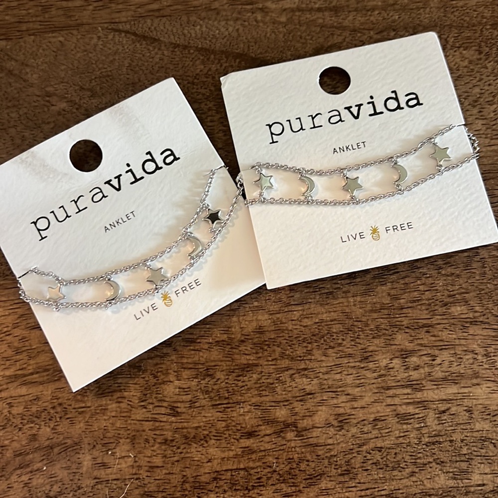 2 Pura vida Anklets stars and moons - Picture 6 of 7
